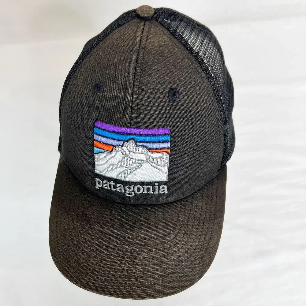 Patagonia Netplus Trucker Hat Black Bureo Mountains Snapback Mesh Recycled Nets